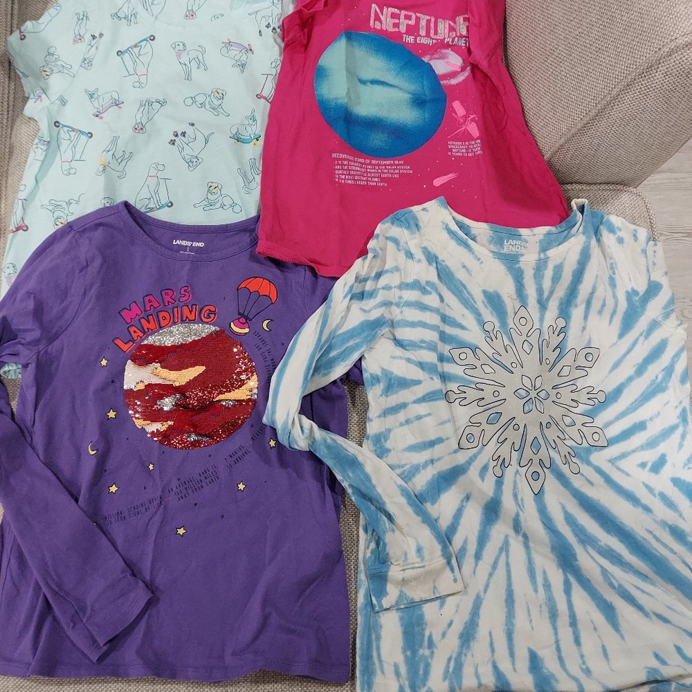 Lands end t shirts girls size 12 and 14